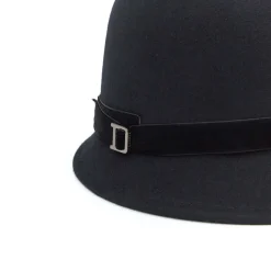 Chapeaux*Draeger Paris Chapeau en Laine Cloche Feutre Noir