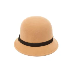 Chapeaux*Draeger Paris Chapeau en Laine Cloche Feutre Camel