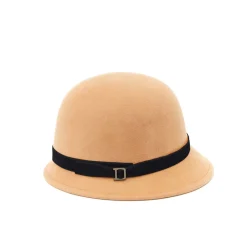 Chapeaux*Draeger Paris Chapeau en Laine Cloche Feutre Camel