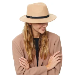 Chapeaux*Draeger Paris Chapeau Fédora Détail Galon en Laine