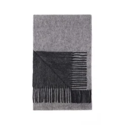 Foulards & Capes*Draeger Paris Écharpe Réversible en Laine - Noir et Gris