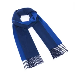 Foulards & Capes*Draeger Paris Écharpe Réversible en Laine - Bleu Roi et Marine