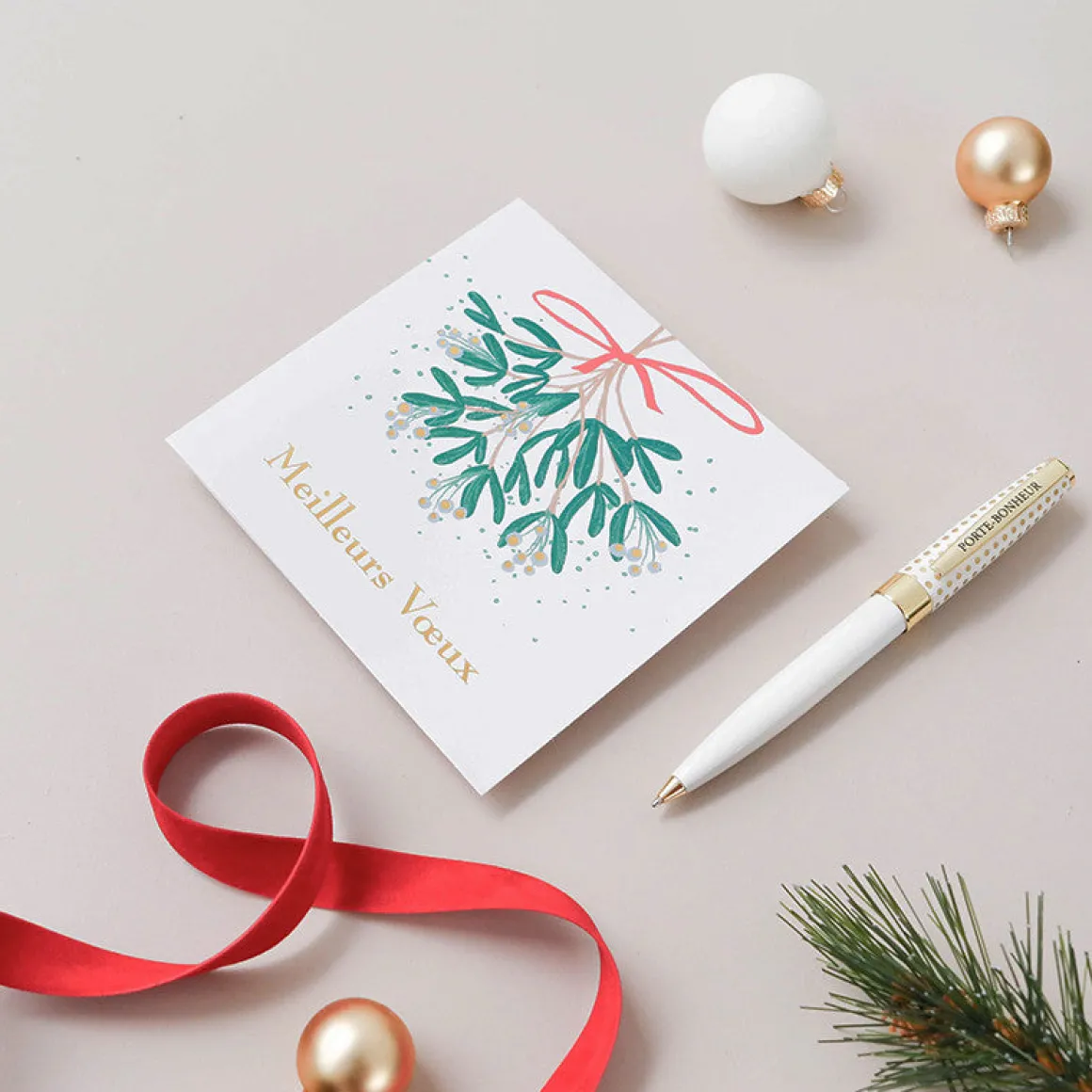 Partenariat Croix Rouge Francaise*Draeger Paris Coffret cartes de voeux Croix-Rouge Très belle année-Rouge