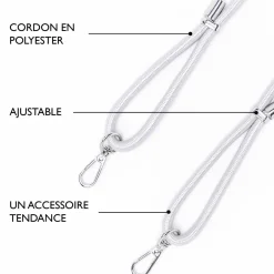 Cordons De Telephone*Draeger Paris Cordon Téléphone Mobile Chic - Argenté