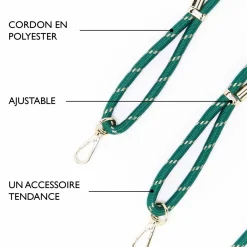Cordons De Telephone*Draeger Paris Cordon Téléphone Mobile Chic - Vert