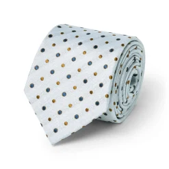 Cravates*Draeger Paris Cravate à pois bleu marine et camel