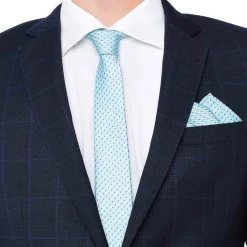 Cravates*Draeger Paris Cravate en Soie Jacquard Bleu - Micro motif