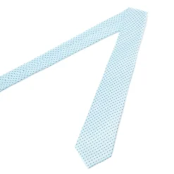 Cravates*Draeger Paris Cravate en Soie Jacquard Bleu - Micro motif