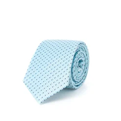 Cravates*Draeger Paris Cravate en Soie Jacquard Bleu - Micro motif