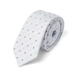 Cravates*Draeger Paris Cravate fine à pois roses et camel