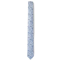 Cravates*Draeger Paris Cravate jacquard en 100% soie - Imprimé Fleur - Bleu - 150 x 6 x 7 cm