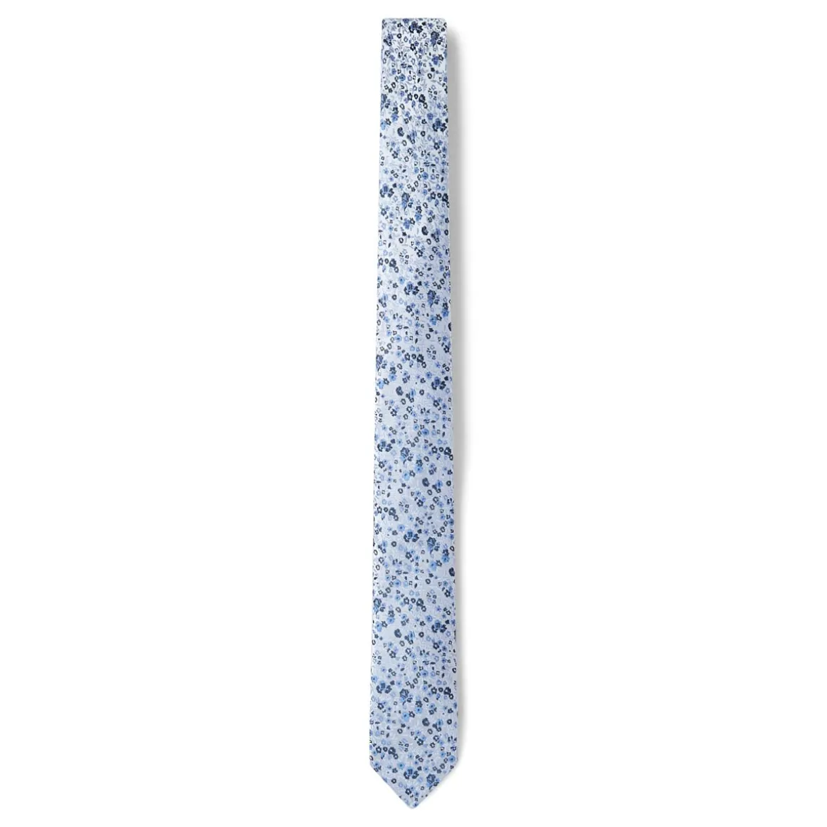 Cravates*Draeger Paris Cravate jacquard en 100% soie - Imprimé Fleur - Bleu - 150 x 6 x 7 cm