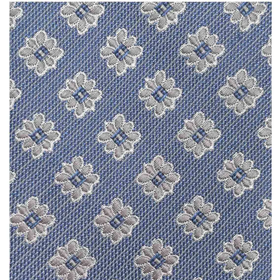 Cravates*Draeger Paris Cravate jacquard en 100% soie - Imprimé Fleur - Bleu - 150 x 6 x 7 cm