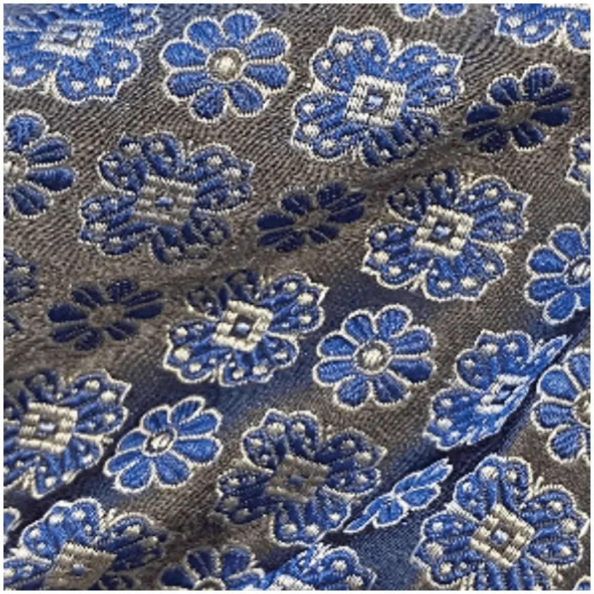 Cravates*Draeger Paris Cravate jacquard en 100% soie - Imprimé Fleur - Bleu - 150 x 6 x 7 cm