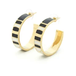 Bracelets|Boucles D'oreilles*Draeger Paris Créoles Cocktail émail noir