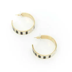 Bracelets|Boucles D'oreilles*Draeger Paris Créoles Cocktail émail noir