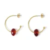 Boucles D'oreilles*Draeger Paris Créoles perle ambre