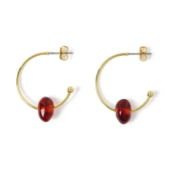 Boucles D'oreilles*Draeger Paris Créoles perle ambre