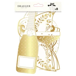 Décorations De Table*Draeger Paris Décoration de Réveillon - Kit Complet Blanc et Or pour les Fêtes