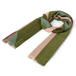 Foulards & Écharpes*Draeger Paris Foulard à Motifs Flèche - Kaki Rose - Signature Draeger