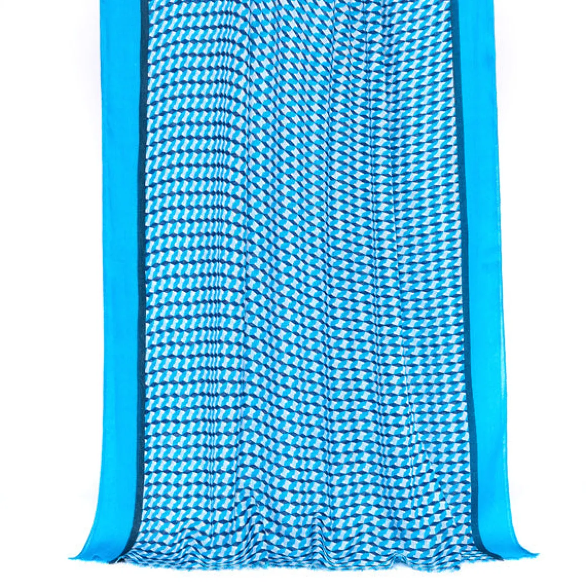 Foulards & Écharpes*Draeger Paris Foulard imprimé Kaleidoscope - Bleu - Homme - 70x180 cm - Draeger