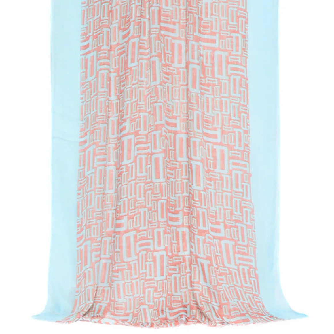 Foulards & Écharpes*Draeger Paris Foulard imprimé signature Draeger - Menthe et corail - Homme - 70x180 cm - Draeger