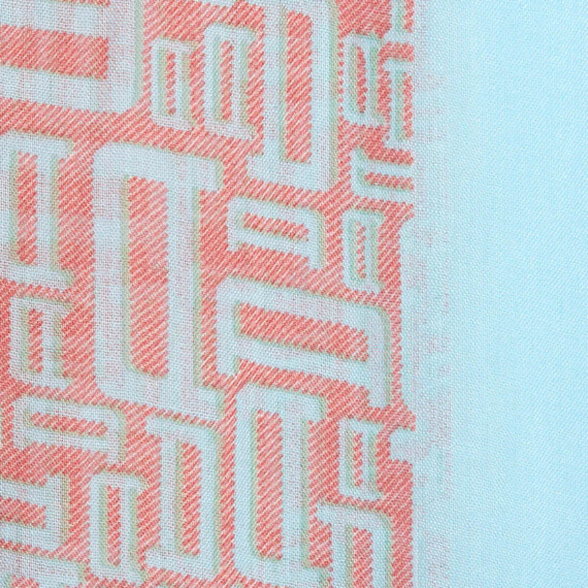 Foulards & Écharpes*Draeger Paris Foulard imprimé signature Draeger - Menthe et corail - Homme - 70x180 cm - Draeger