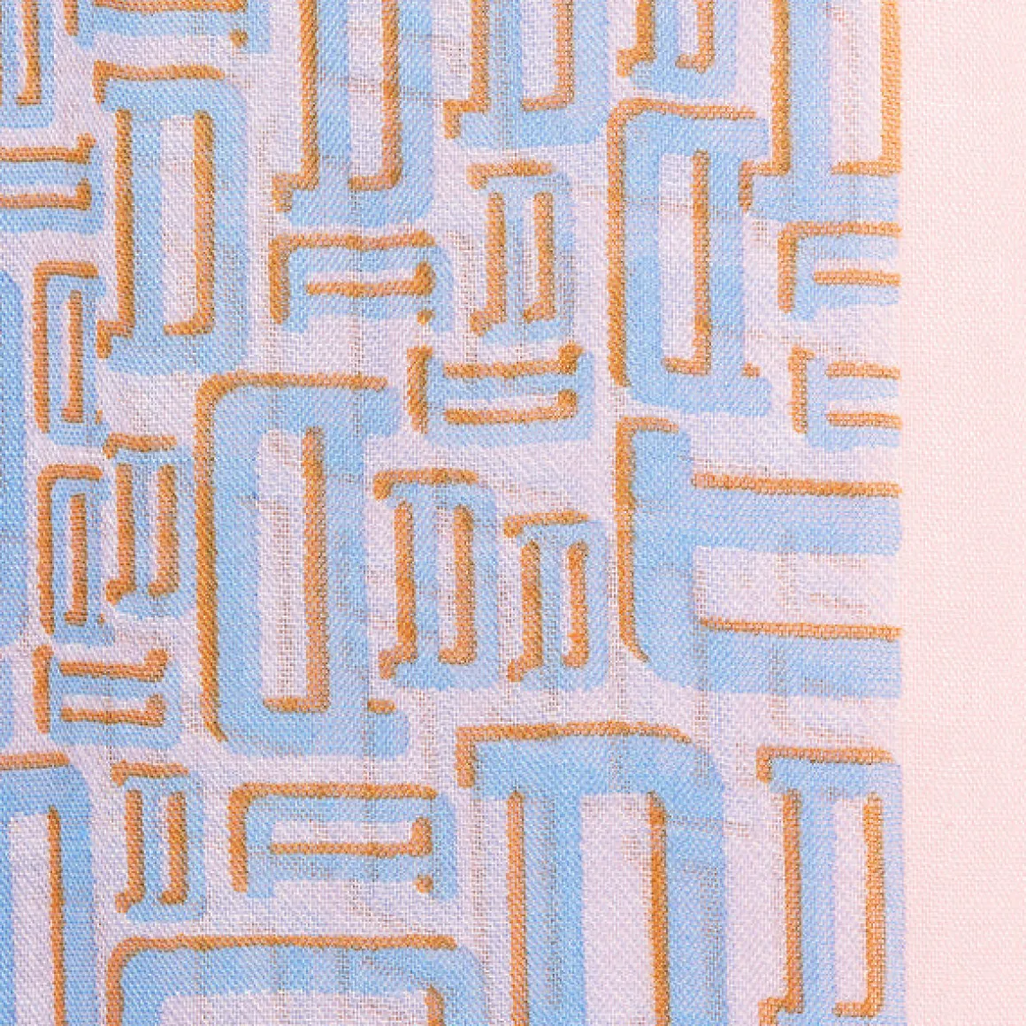 Foulards & Écharpes*Draeger Paris Foulard imprimé signature Draeger - Bleu et Orange - Homme - 70x180 cm