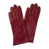 Gants*Draeger Paris Gants femme tactiles en cuir - rouge