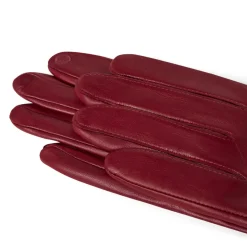 Gants*Draeger Paris Gants femme tactiles en cuir - rouge