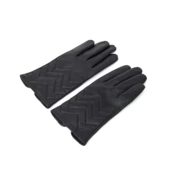 Gants*Draeger Paris Gants surpiqués en cuir - Noir - Femme