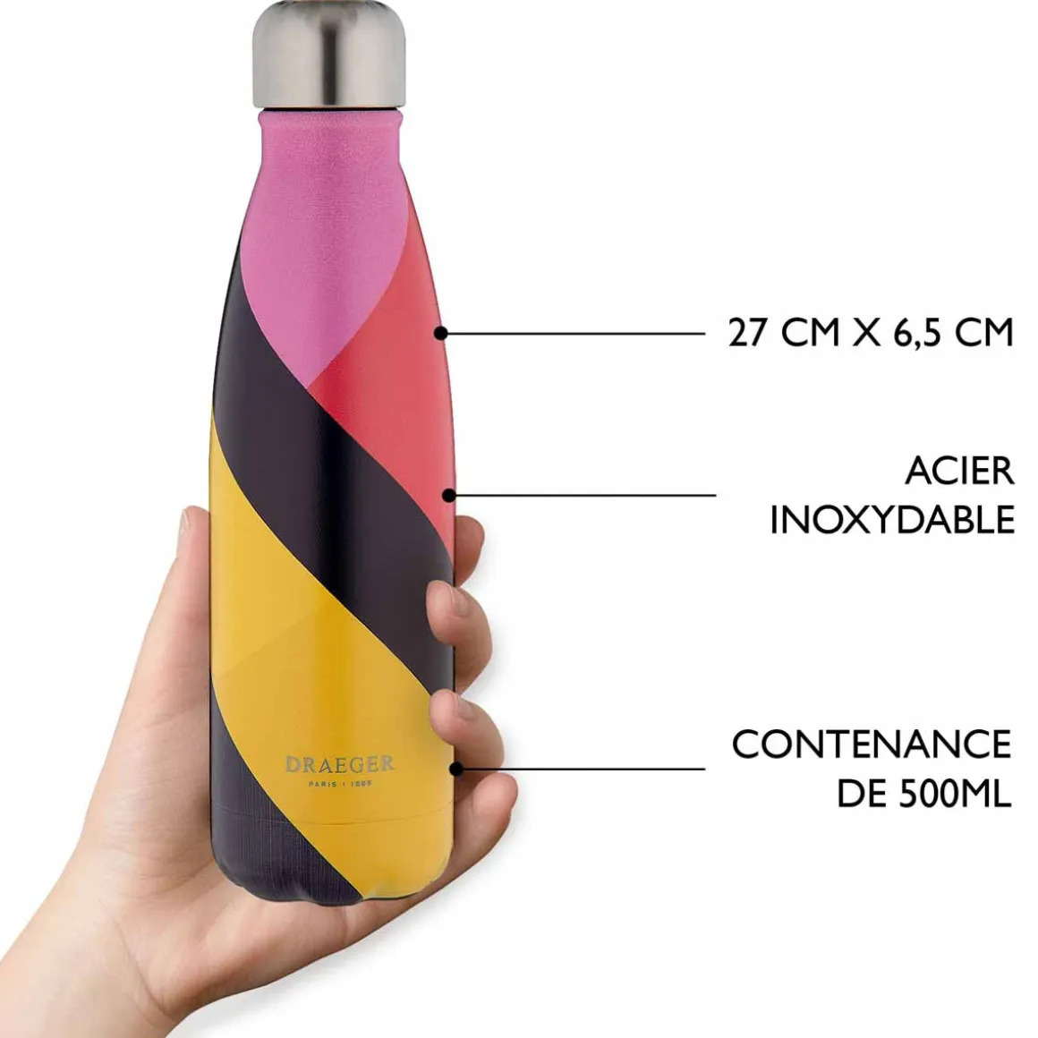 Vacances & Voyages|Gourdes Thermos*Draeger Paris Gourde inox - jaune rose noir