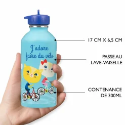 Gourdes*Draeger Paris Gourde inox enfant - J'adore faire du vélo