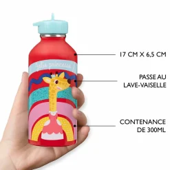 Gourdes|Fournitures Scolaires*Draeger Paris Gourde inox enfant - Jolie princesse - girafe