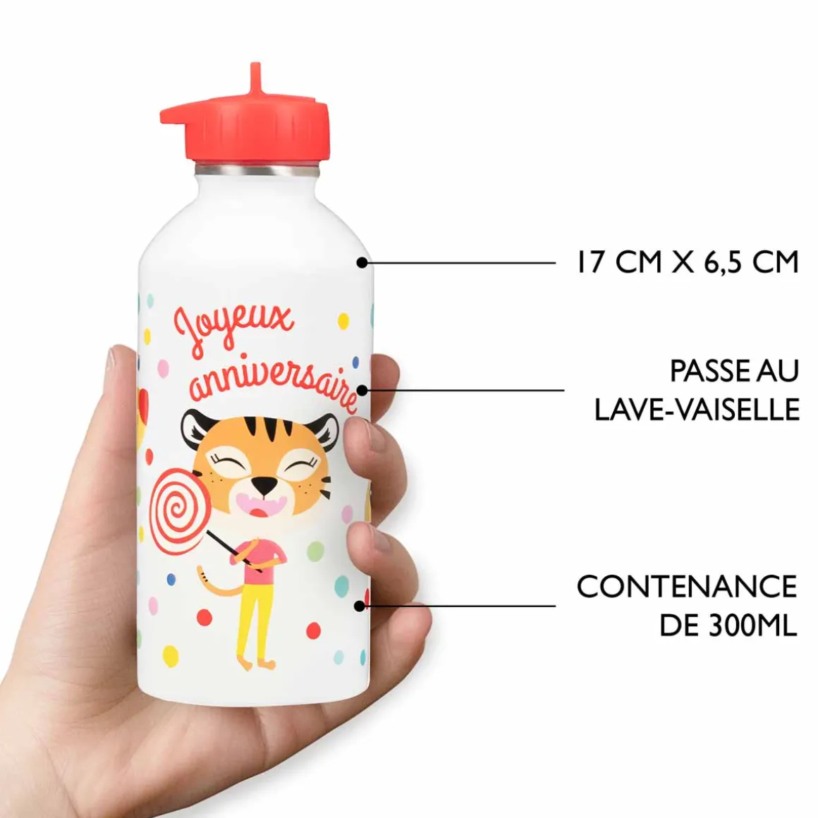 Gourdes*Draeger Paris Gourde inox enfant - Joyeux anniversaire