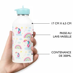 Gourdes|Fournitures Scolaires*Draeger Paris Gourde inox enfant - Licorne