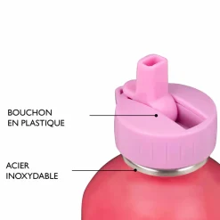 Gourdes|Fournitures Scolaires*Draeger Paris Gourde inox enfant - Petit chaton - rose