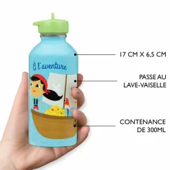 Gourdes|Fournitures Scolaires*Draeger Paris Gourde inox enfant - Pirates
