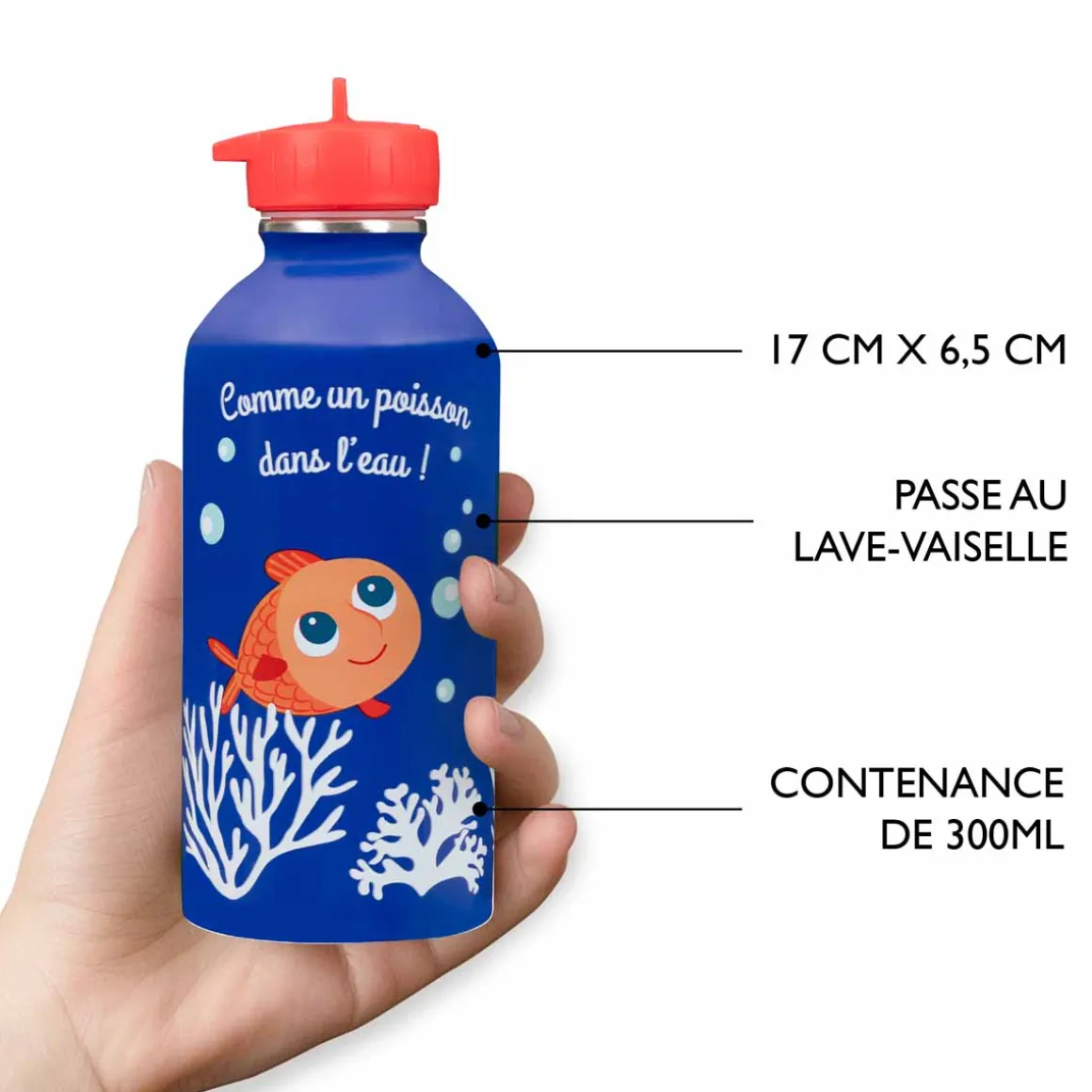 Gourdes*Draeger Paris Gourde inox enfant - Poisson dans l'eau
