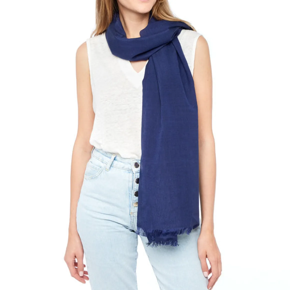 Mariage|Foulards & Capes*Draeger Paris Grand pashmina femme en soie et laine - 70 x 180cm