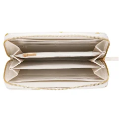 Portefeuilles*Draeger Paris Grand portefeuille femme - pois dorés - blanc