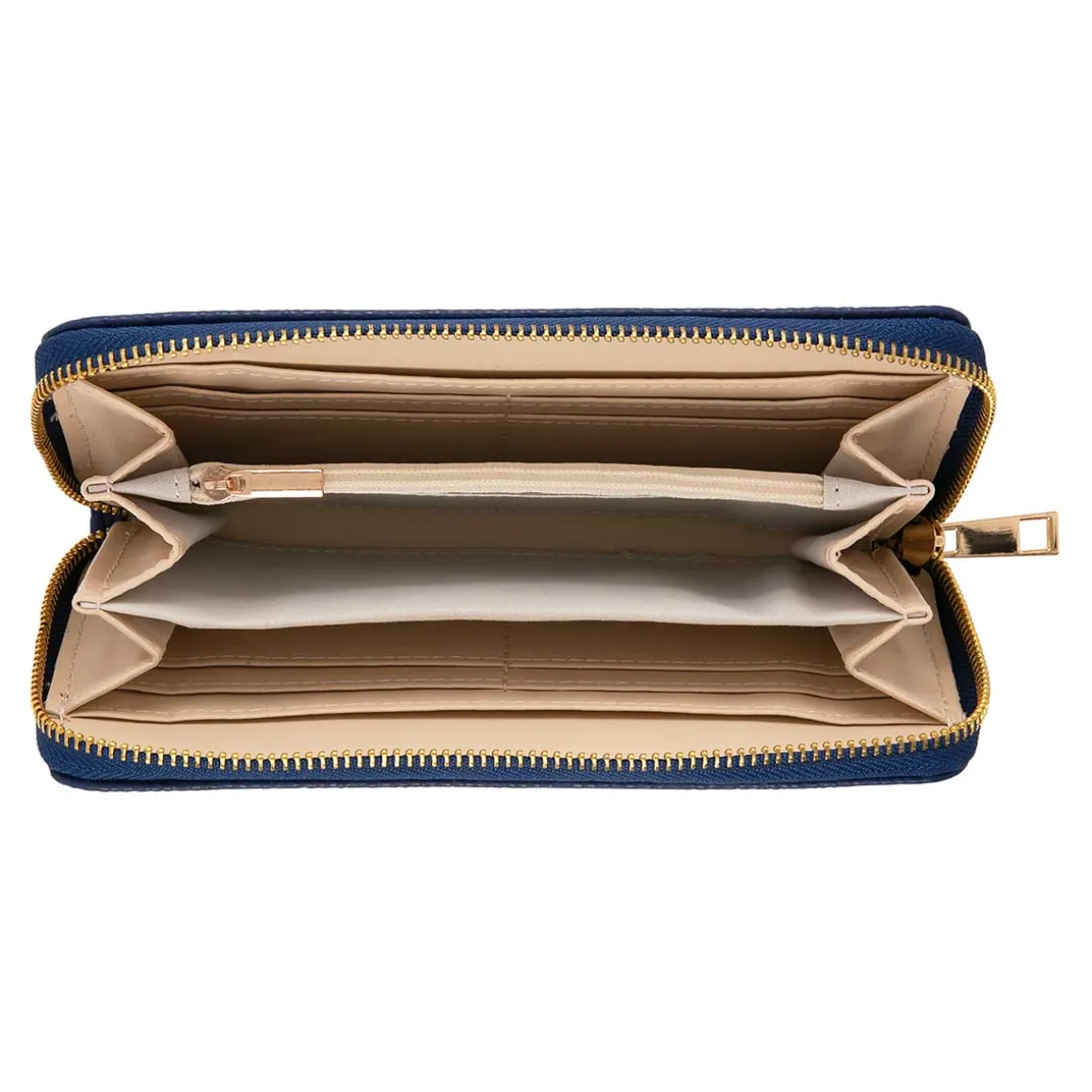 Portefeuilles*Draeger Paris Grand portefeuille femme - La vie est belle - bleu marine