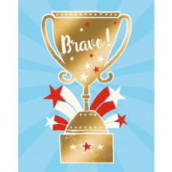 Cartes Géantes|Anniversaire & Invitations*Draeger Paris Grande carte Bravo coupe dorée