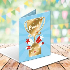 Cartes Géantes|Anniversaire & Invitations*Draeger Paris Grande carte Bravo coupe dorée