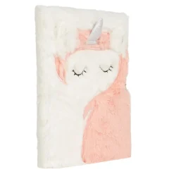 Carnets & Blocs-notes|Accessoires Cocooning*Draeger Paris Journal intime peluche Licorne corail