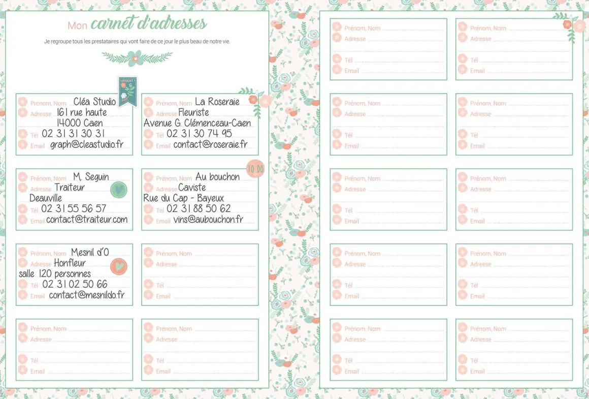 Organiseurs*Draeger Paris Kit de papeterie Mon organiseur de mariage