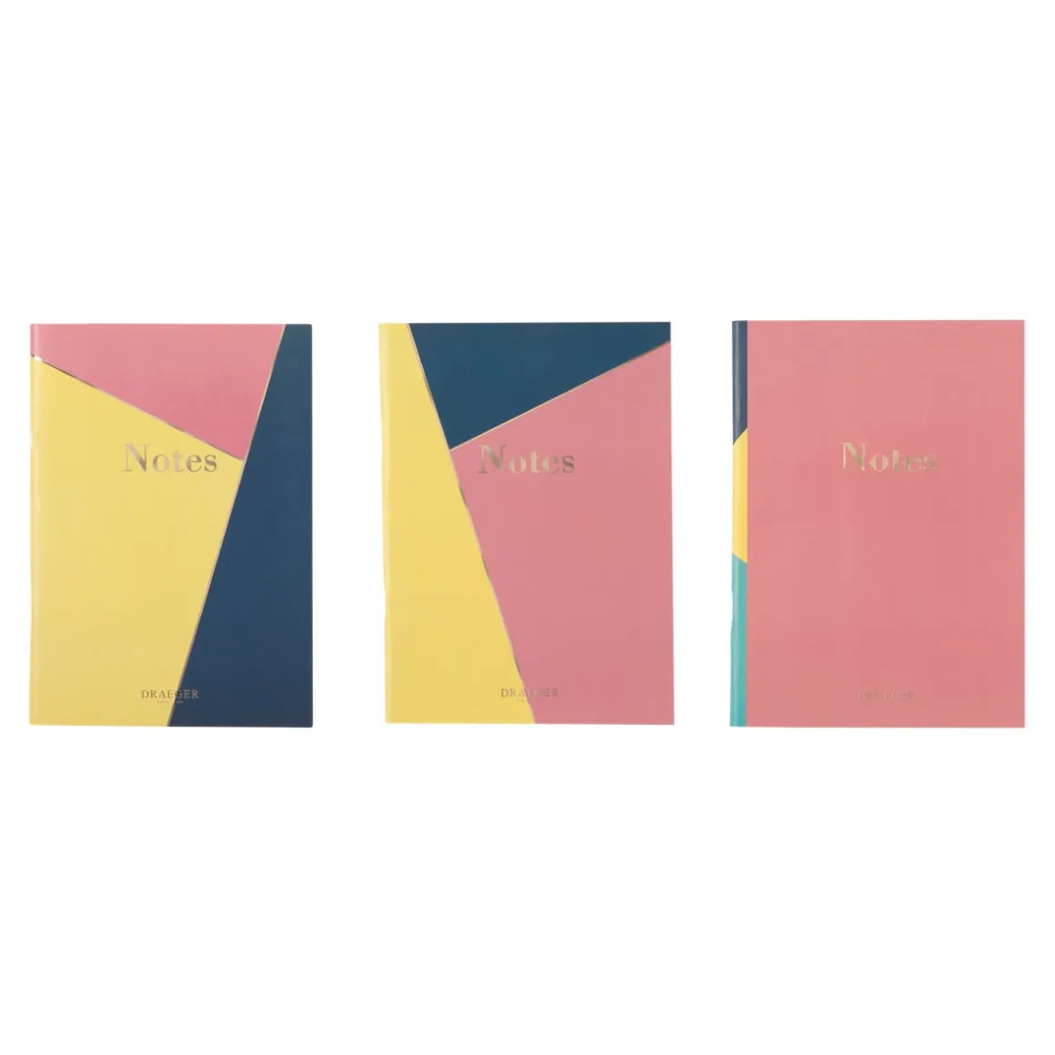 Organiseurs|Carnets & Blocs-notes*Draeger Paris Lot de 3 carnets A5 lignés - bleu, rose, jaune