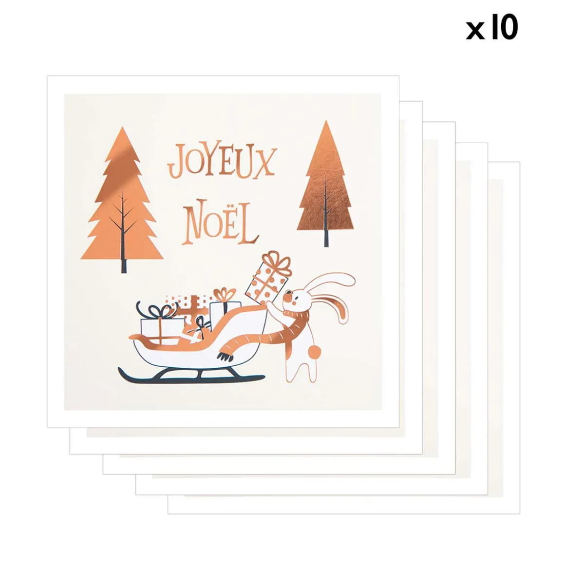 Cartes De Noêl*Draeger Paris Lot de 10 Cartes de vœux Etincelle Traineau Cadeaux