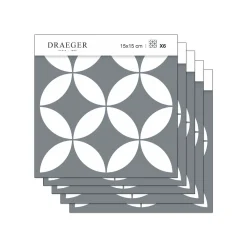 Stickers De Carrelage|Stickers & Embellissements*Draeger Paris Lot de 5 Stickers Carrelage 15x15 cm Rosaces Blanches & Grises