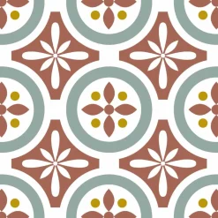 Stickers De Carrelage|Stickers & Embellissements*Draeger Paris Lot de 5 Stickers Carrelage 15x15 cm Motifs Floraux Rouges